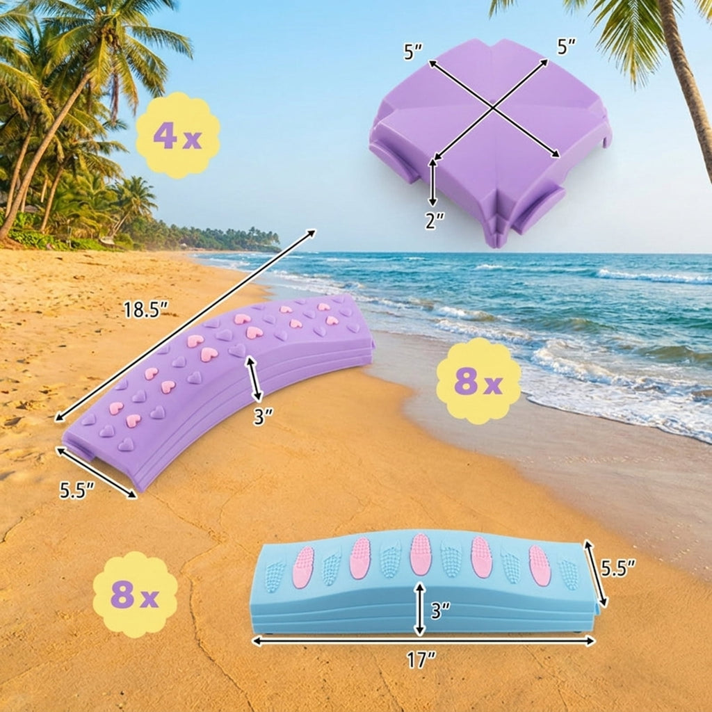 Redsmile Kids Balance Beam, Wavy Balance Beam Set with Textured Non-Slip Surface, Configurable Toddler Balance Toy, Pink and Purple
