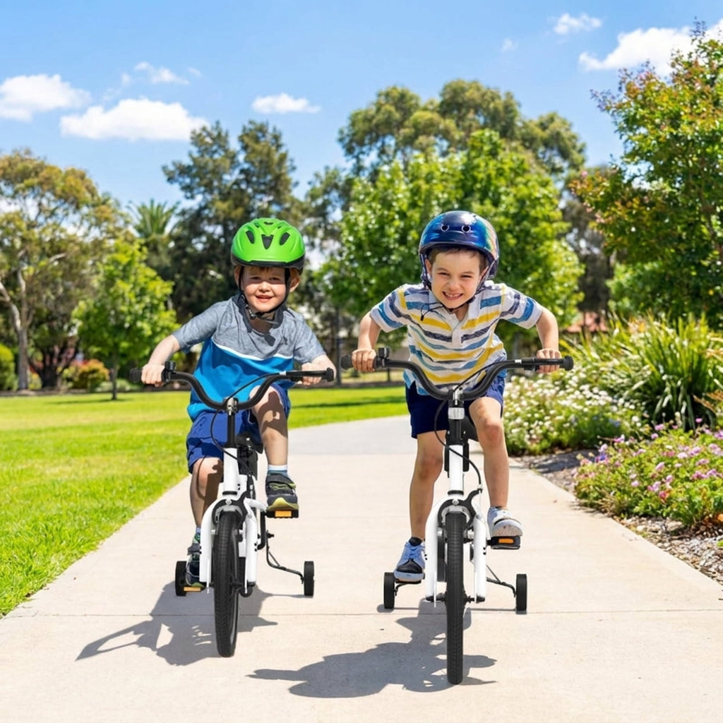 Redsmile 14 Inch Kids Bike for 3-5 Years Old, Kids Bike with Training Wheels and Basket, Toddler Bicycle with Hand Brake and Coaster Brake, Adjustable Seat for Boys Girls, Black and White