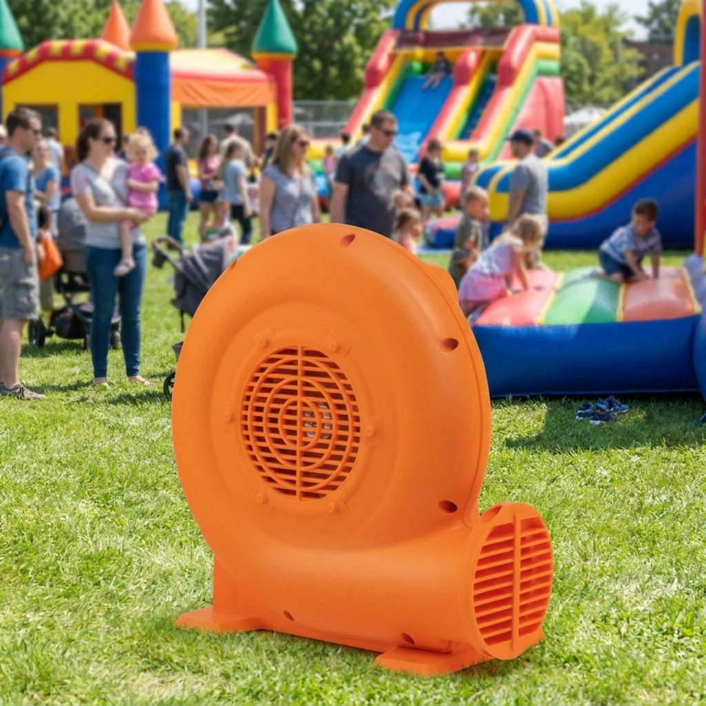 Redsmile 380W Air Blower for Inflatables with 25 Feet Wire and GFCI Plug, ETL Certified 0.5HP Inflatable Blower Pump Fan with Ground Stakes for Bounce House Holiday Inflatables, IPX4, Orange