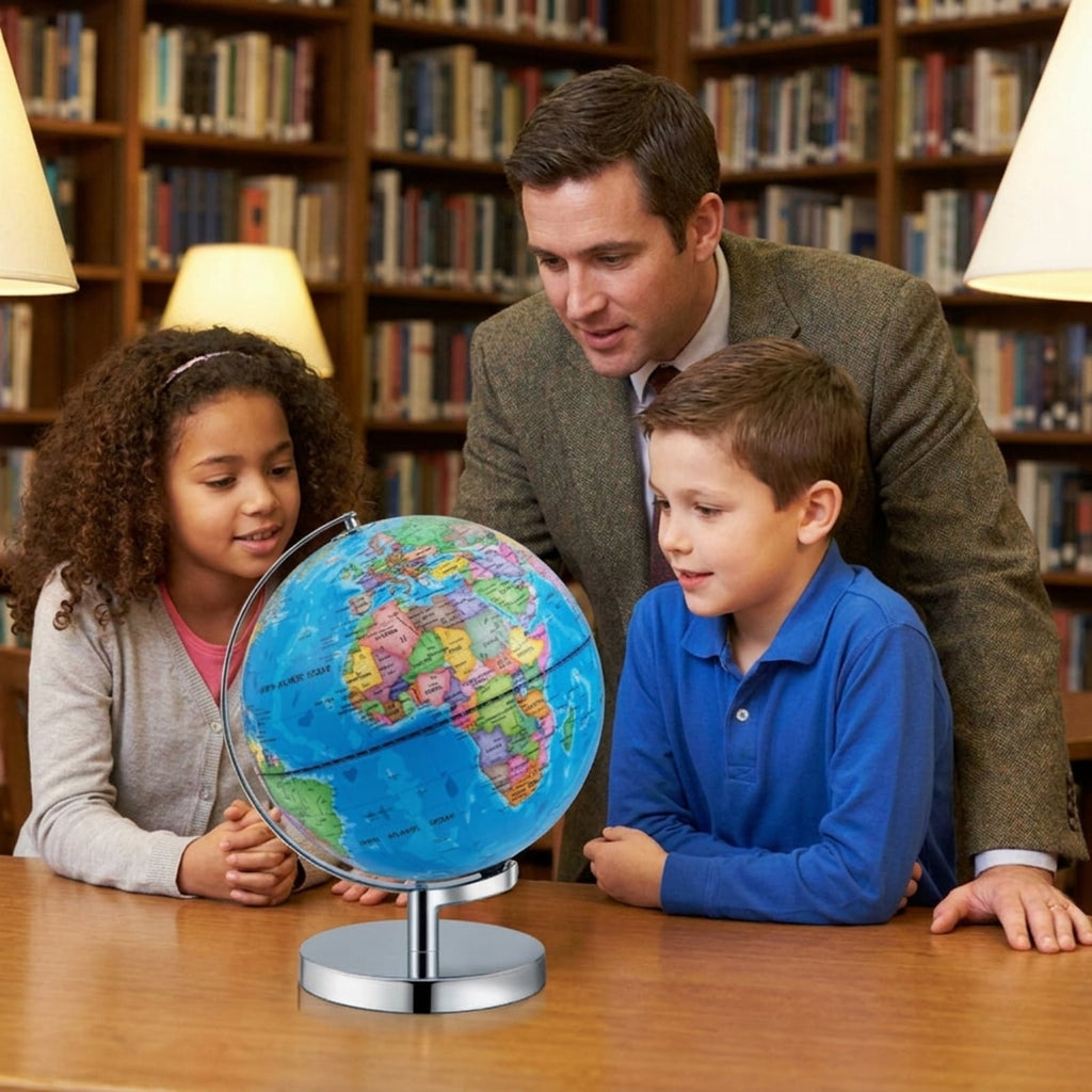 Redsmile 3-in-1 Illuminated World Globe for Kids, 9 Inch Educational Globe with Stand, 88 Constellations, Night Light and 190+ Countries, Learning Gift for Boys and Girls, Christmas Gift, Blue