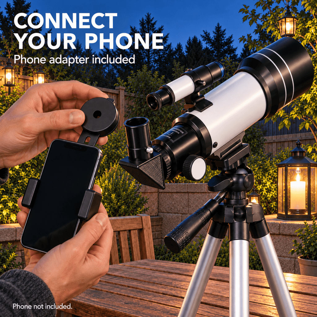 Redsmile Telescope for Kids and Adults, 70mm Aperture Astronomy Refractor Telescope for Beginners with Tripod Phone Adapter and Barlow Lense