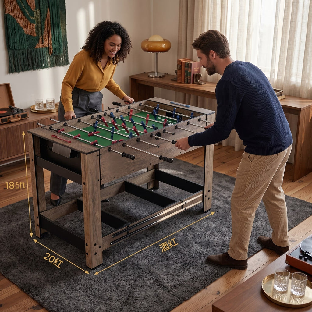 Redsmile 2-in-1 Swivel Foosball and Pool Combo Game Table for Game Room Family Fun Indoor Play Natural