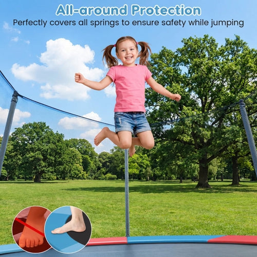 Redsmile 14 Feet Trampoline Pad Replacement Safety Pad with Fixing Straps, Multicolor