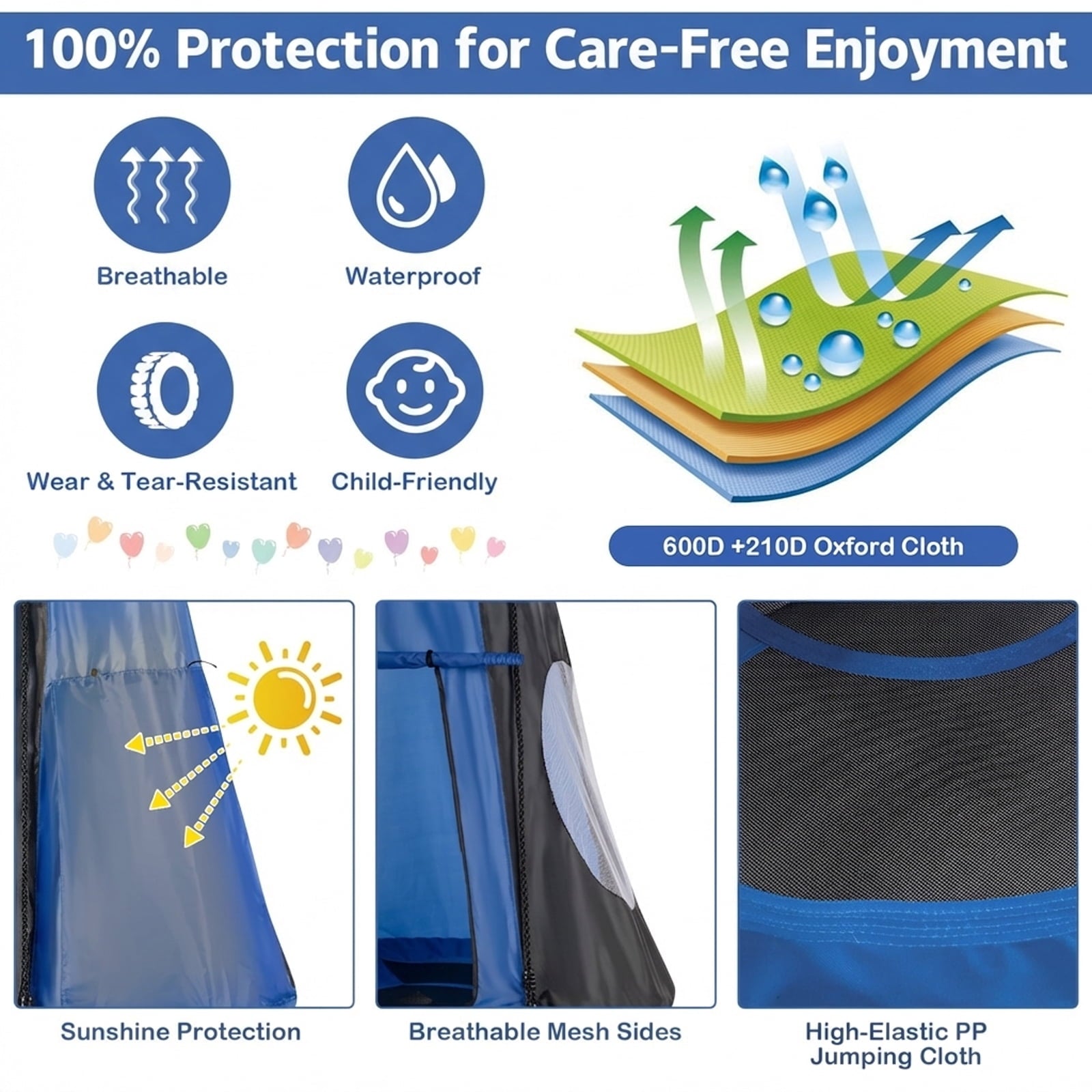 Redsmile 2-in-1 40 Inch Kids Hanging Chair Detachable Swing Tent Set 330 lbs Capacity Indoor Outdoor Play - Blue