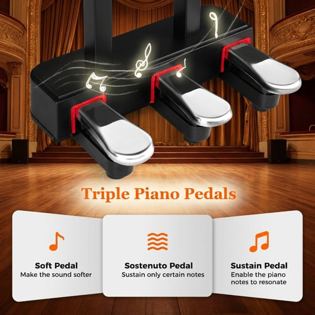 Redsmile 88 Key Hammer Action Weighted Digital Piano with Furniture Stand 128 Tones and Dual Keyboard Mode for Home Practice, Black
