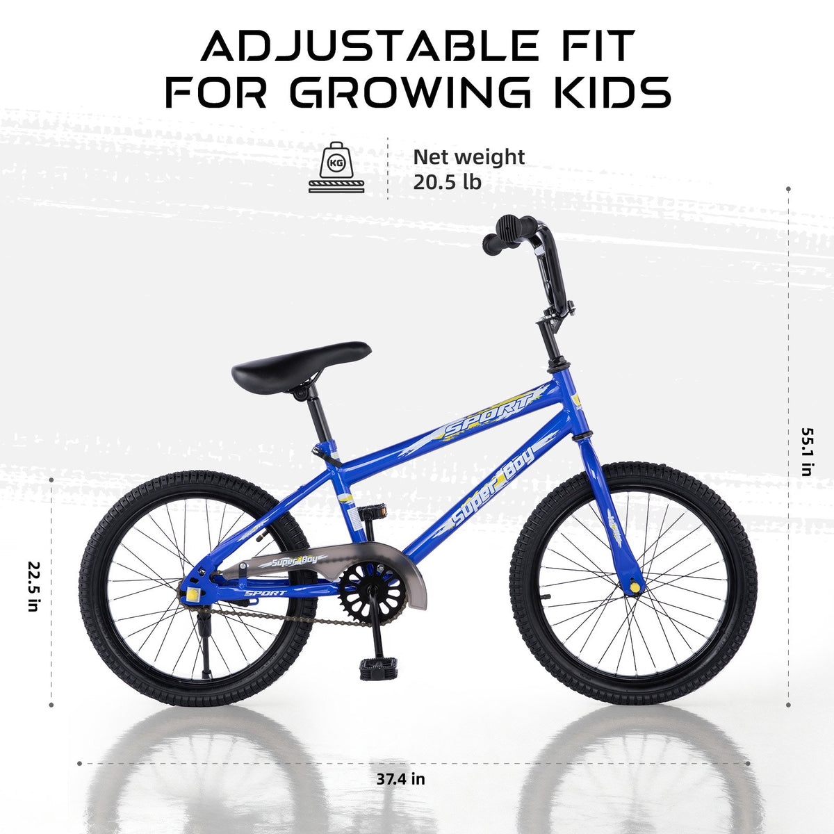 Redsmile 20 Inch Kids Bike, BMX-Style Boys and Girls Bicycle, Ages 6-12, Blue