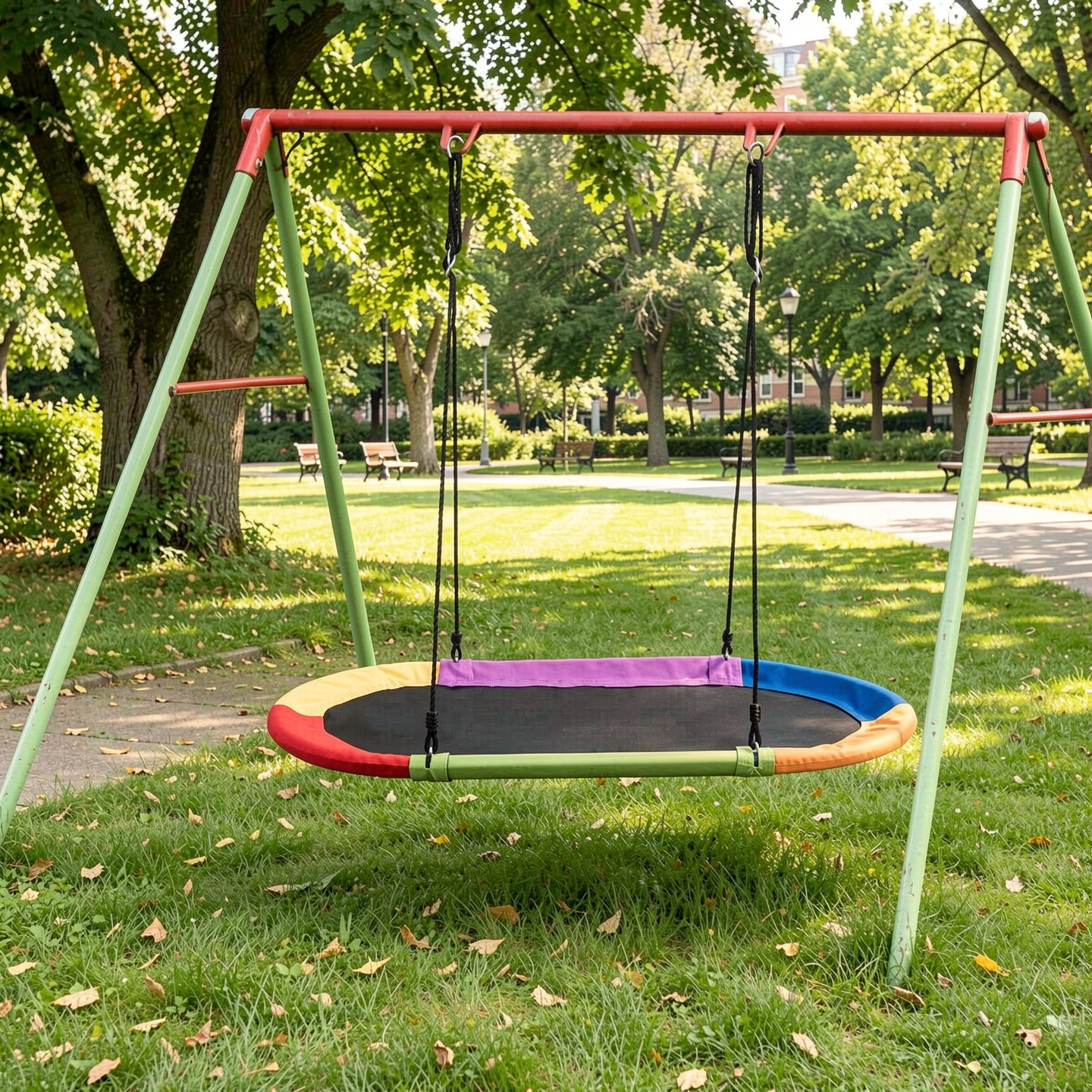 Redsmile 60 Inch Saucer Surf Outdoor Adjustable Swing Set-Colorful Multicolor - Outdoor Backyard Tree Swing for Kids and Adults