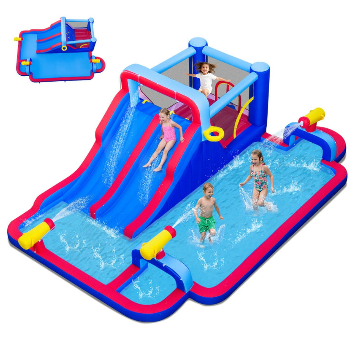 Redsmile Inflatable Water Slide Park for Kids Backyard Outdoor Fun, Multicolor