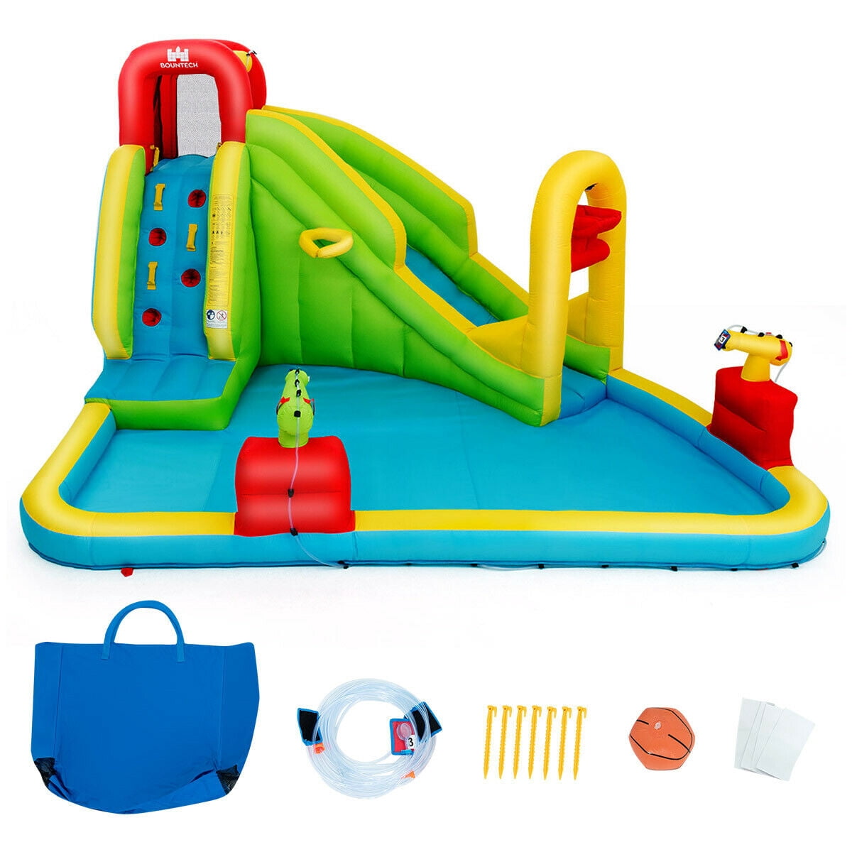 Redsmile Outdoor Inflatable Water Bounce House with 480W Blower - Multicolor - Kids Birthday Party - Backyard Fun