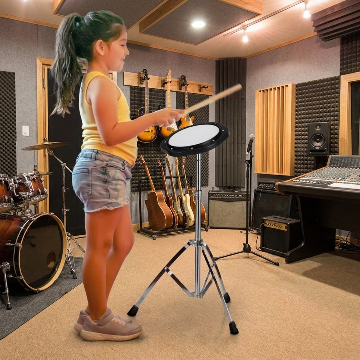 Redsmile 30-Note Glockenspiel Percussion Set with Adjustable Stand and Mallets for Beginner Kids, Black