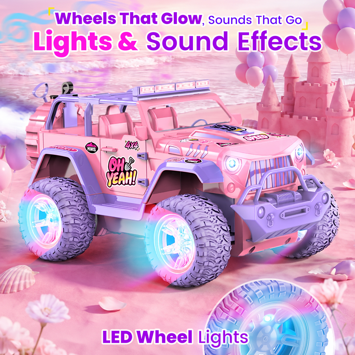 Redsmile 1:16 Remote Control Car,2.4Ghz Gesture Control RC Cars for Kids, All Terrain SUV Truck with Hand Watch Controller, Spray Mist, LED Lights Music,Gift for Boys Girls