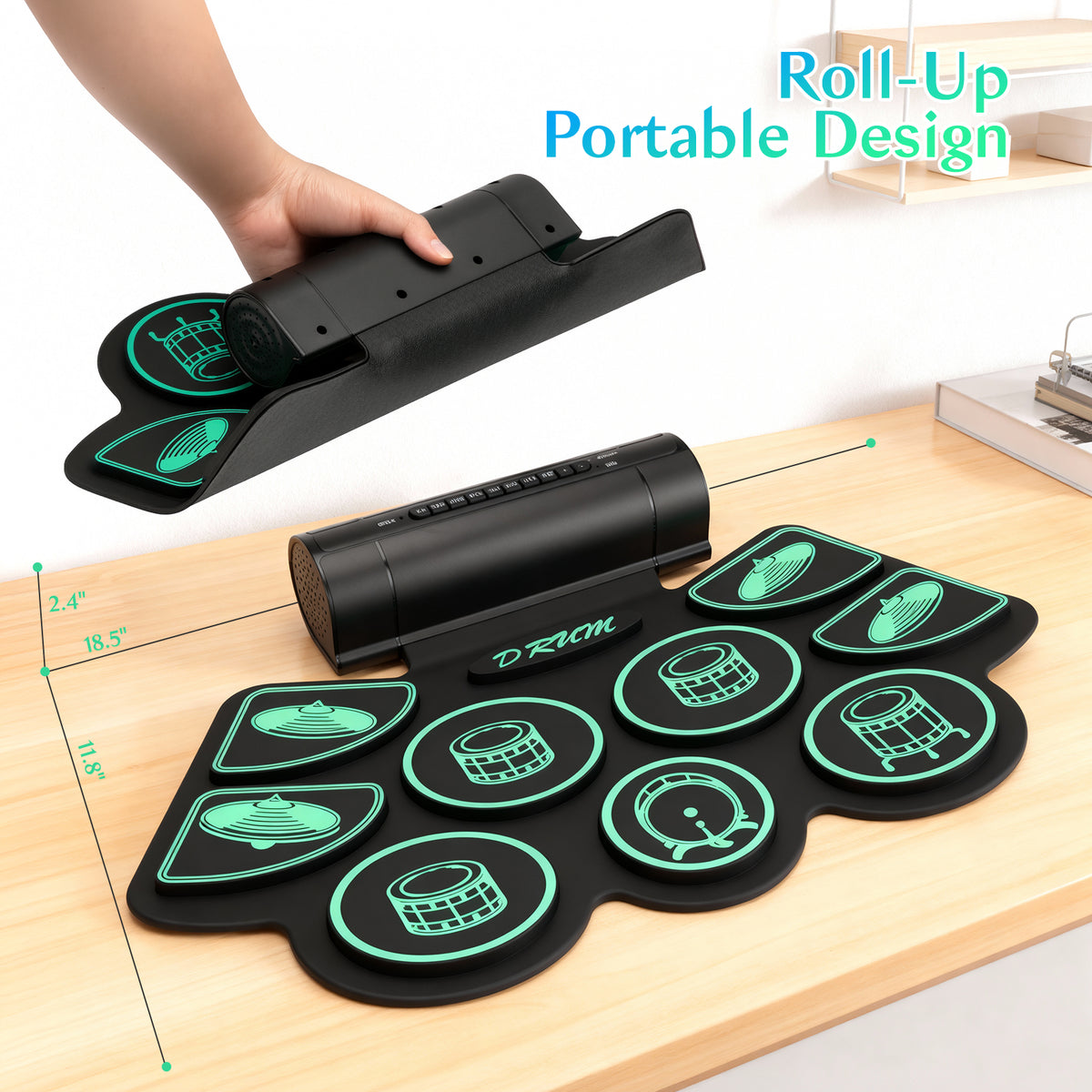 Redsmile Electronic Drum Set Kit with 9 Pads and Dual Speakers for Kids and Adults,Portable Practice Kit for Beginners