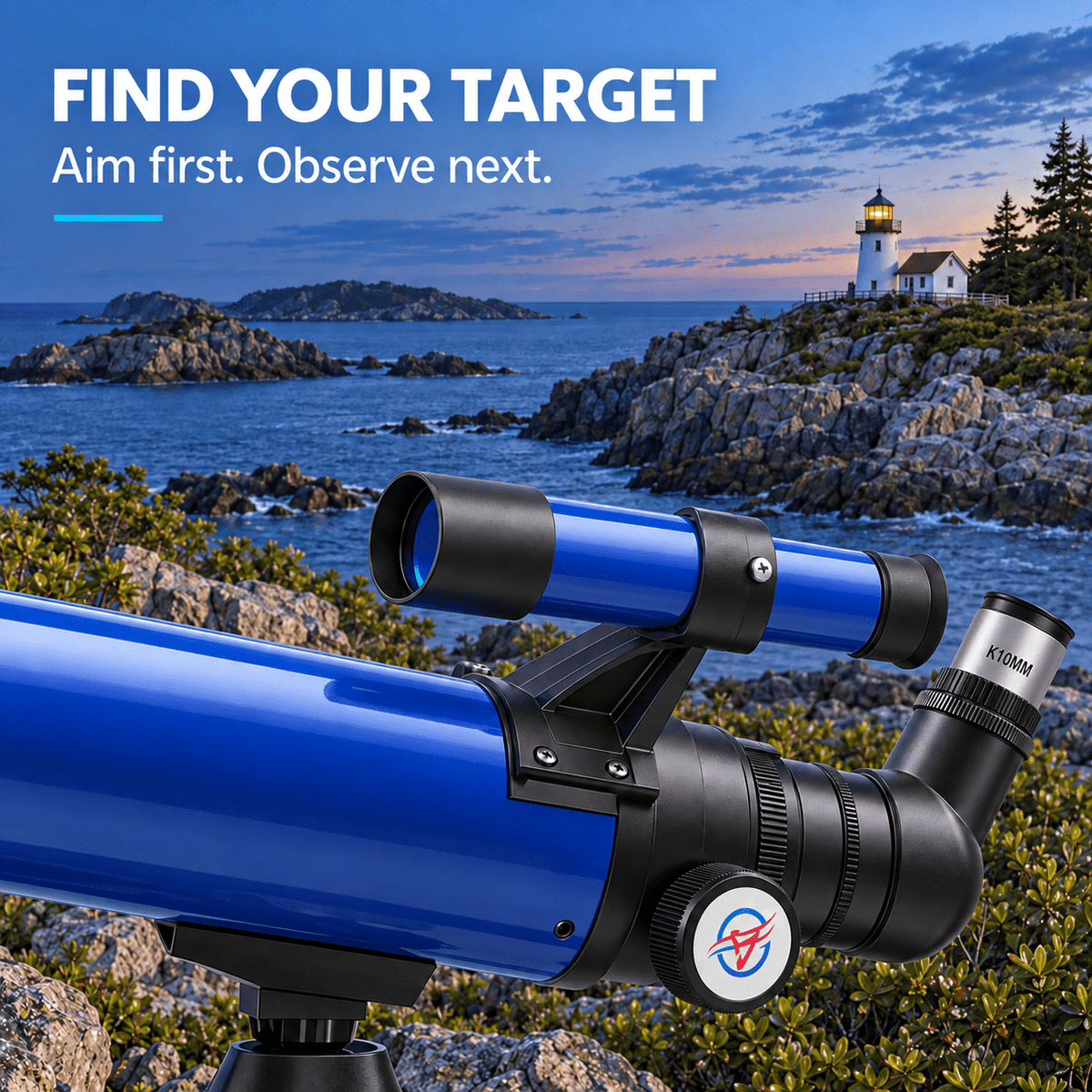 Redsmile Telescope for Adults and Kids, 80mm Aperture 500mm Refractor Telescope for Beginners, High Powered 20x to 50x Astronomy Optics, AZ Mount Tripod, Portable for Moon, Stargazing, Birding, Blue