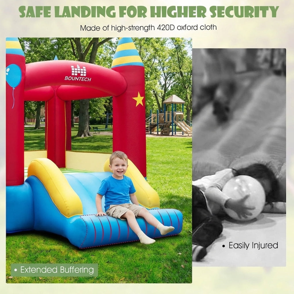 Redsmile Inflatable Kids Bounce Castle with 480W Blower - Multicolor - Kids Birthday Party - Backyard Fun