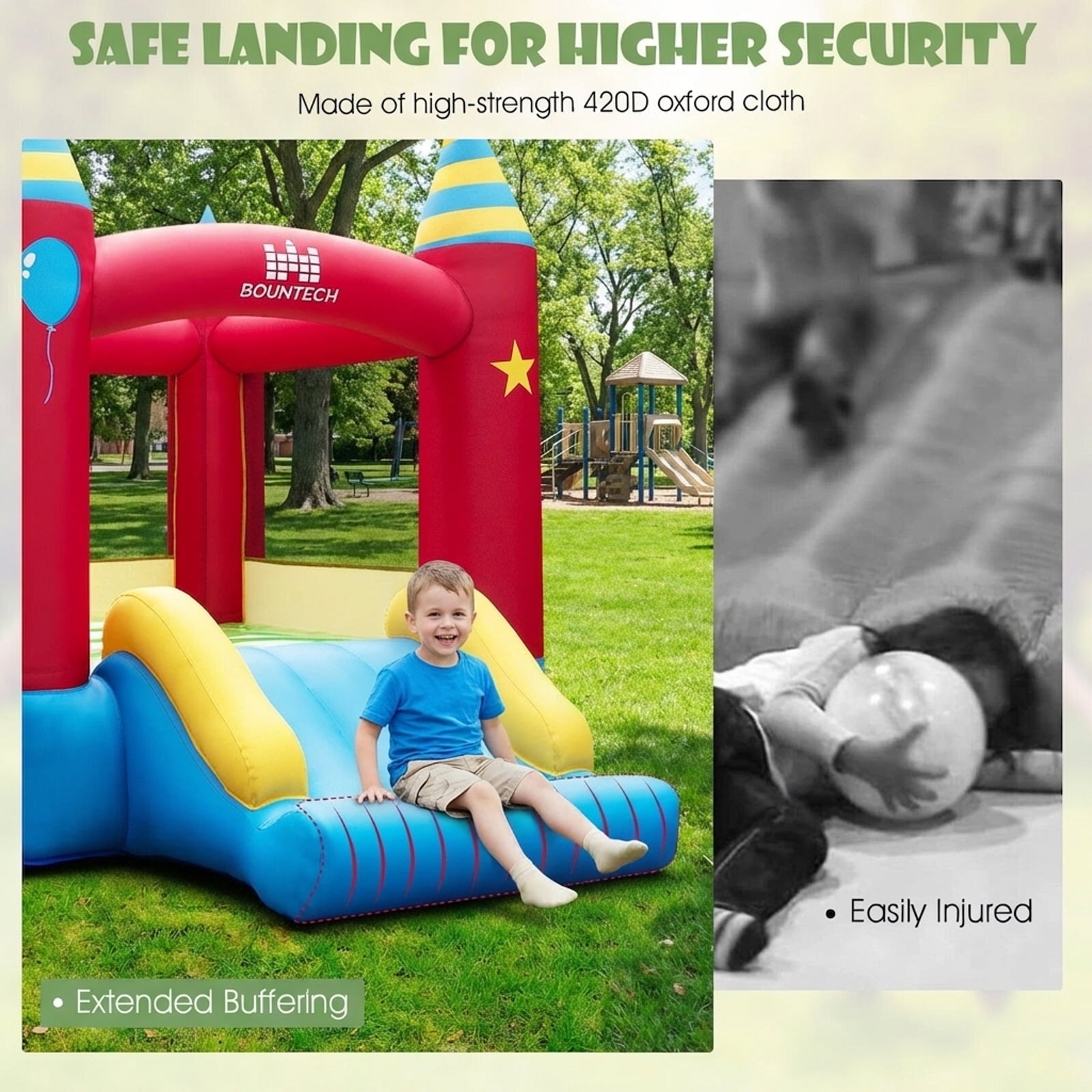 Redsmile Inflatable Kids Bounce Castle with 480W Blower - Multicolor - Kids Birthday Party - Backyard Fun