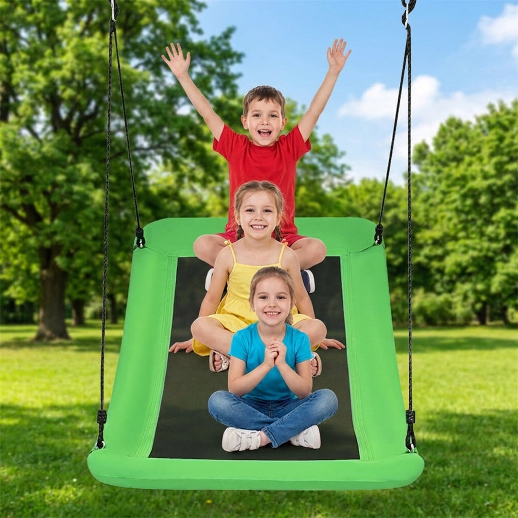 Redsmile Platform Tree Swing for Kids and Adults, 60 Inch Giant Saucer Tree Swing with Adjustable Ropes, 700 lb Outdoor Backyard Swing, Green