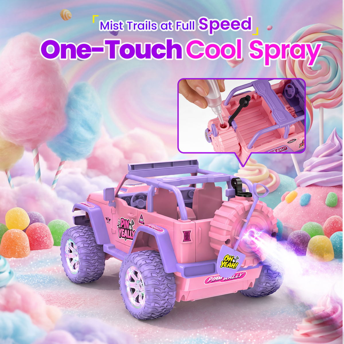 Redsmile 1:16 Remote Control Car,2.4Ghz Gesture Control RC Cars for Kids, All Terrain SUV Truck with Hand Watch Controller, Spray Mist, LED Lights Music,Gift for Boys Girls