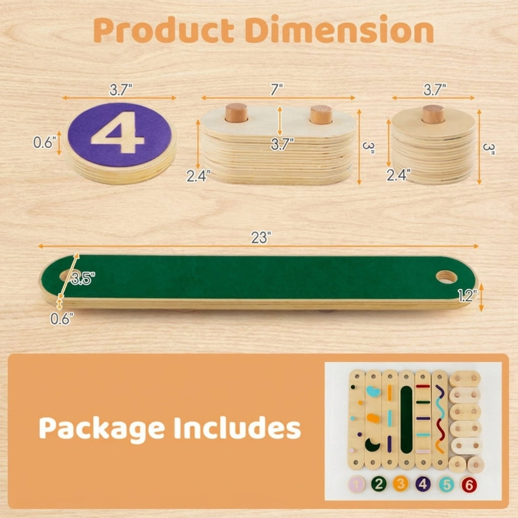 Redsmile Kids Balance Beam Set, Wooden Balance Boards with Stepping Stones, Toddler Balance and Coordination Toy, Multicolor
