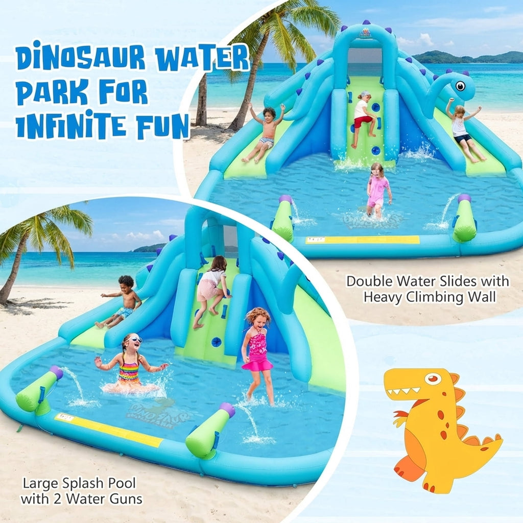Redsmile Inflatable Water Slide with Dual Slides and Large Splash Pool (Without Blower) - Multicolor