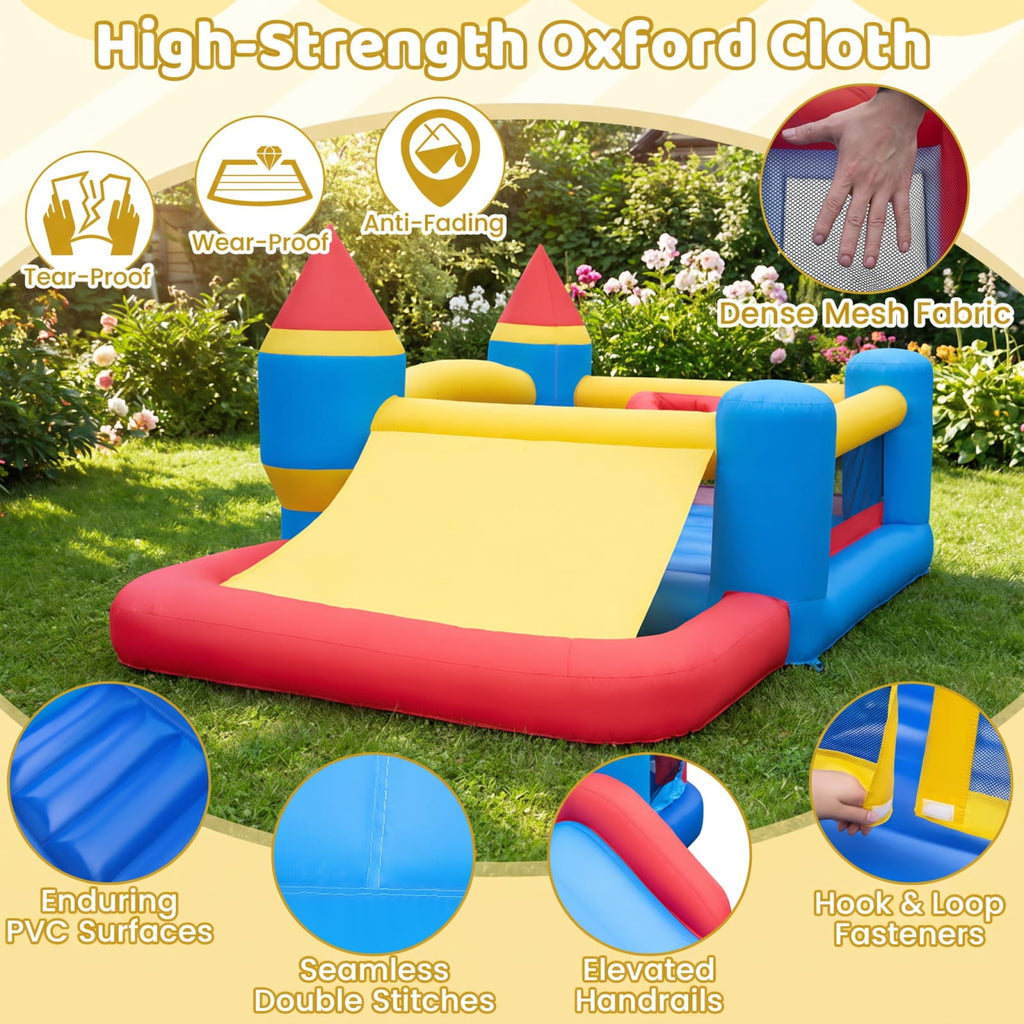 Redsmile Inflatable Bounce House with Slide Ball Pit and Pitching Game for Birthday Party Carnival for Kids Backyard Playground Summer Fun