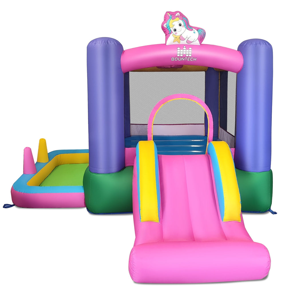 Redsmile 6-in-1 Bouncy Castle Inflatable Bounce House with Slide and Ball Pit with 480W Blower - Multicolor