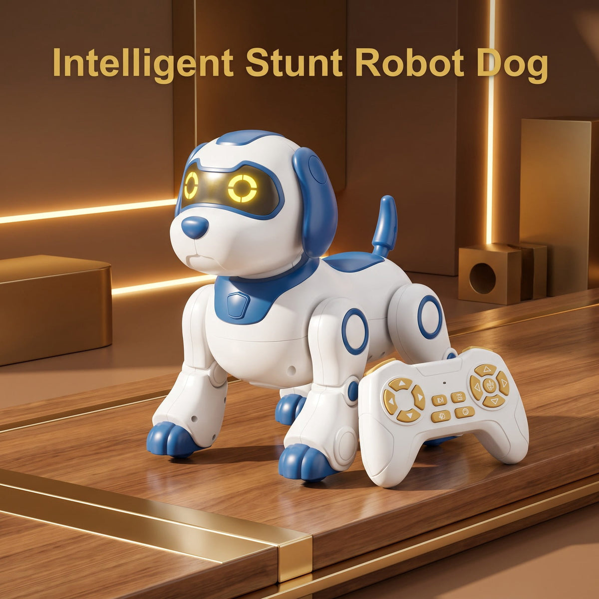 Redsmile Interactive Robot Dog Toy with Remote, Voice and Gesture Control, Singing Dancing Robotic Puppy with Wheels, Blue