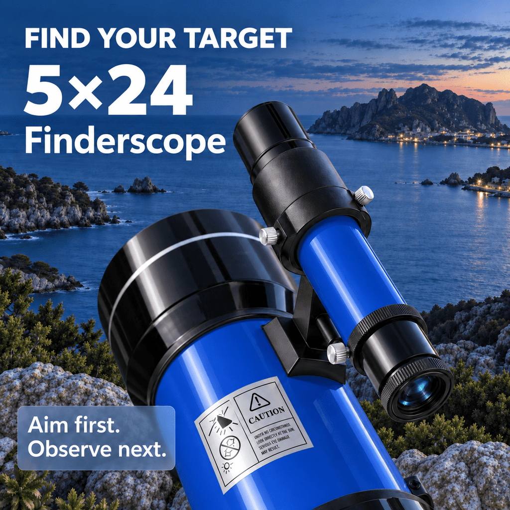 Redsmile Telescope for Kids and Adults, 70mm Aperture 300mm Refractor Telescope for Beginners, High Powered 20x to 150x, 3x Barlow, Phone Adapter, AZ Tripod, Portable Astronomy for Stargazing, Blue