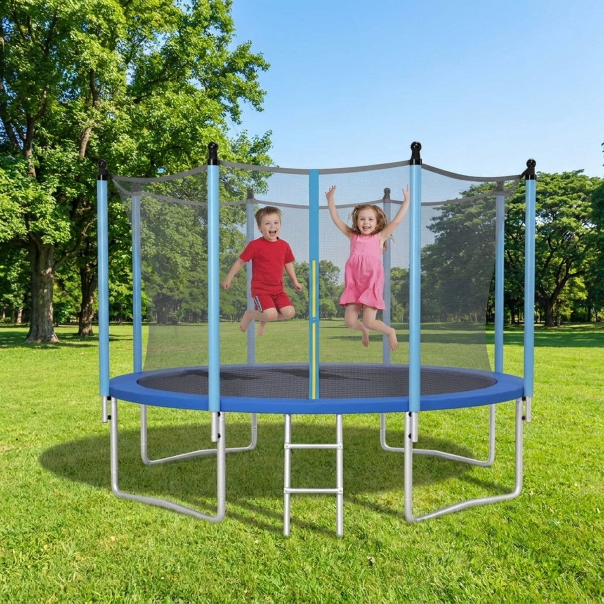 Redsmile 14 Feet Trampoline Pad Replacement Safety Pad with Fixing Straps, Blue