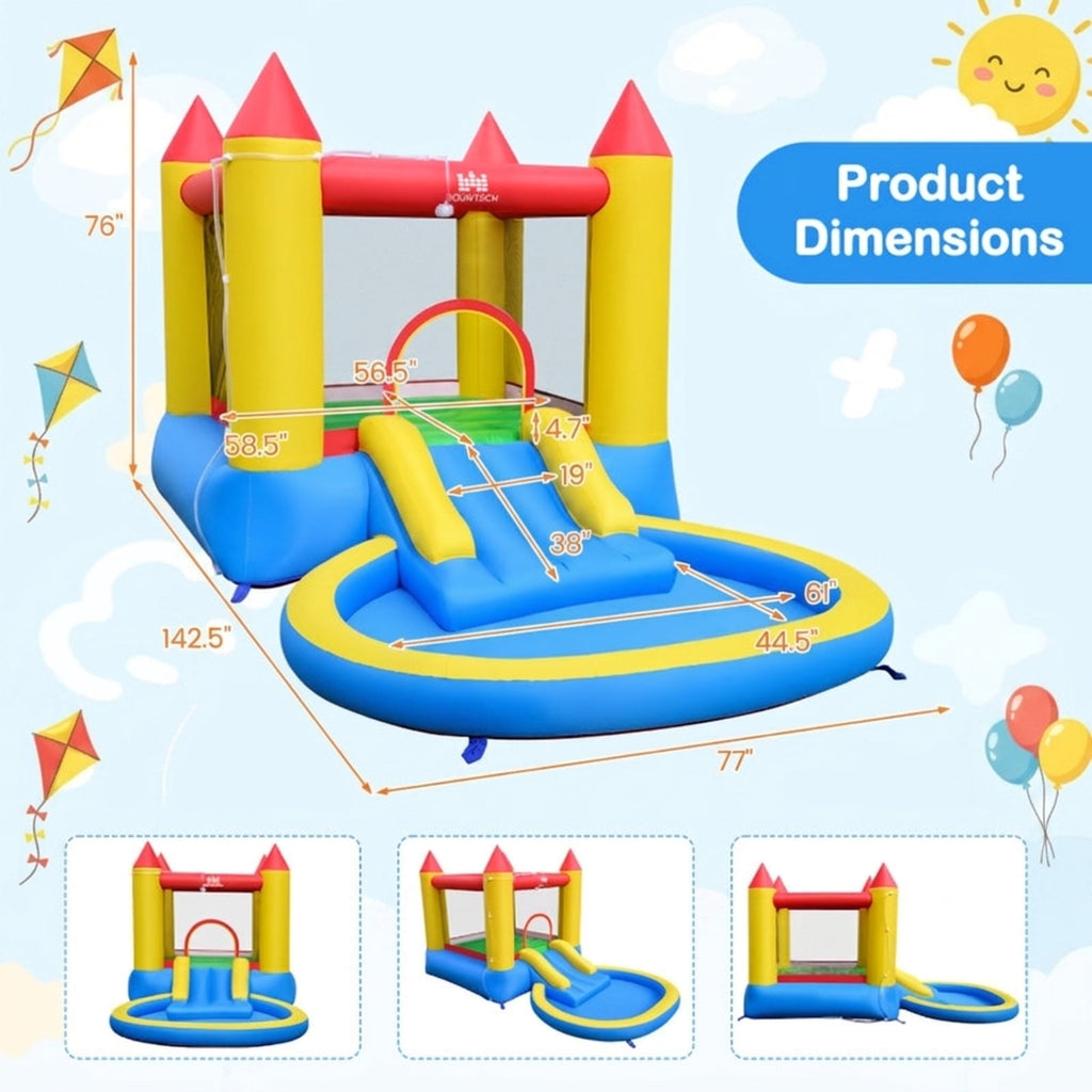 Redsmile Kids Inflatable Bounce House Castle with Balls Pool and Bag, Multicolor
