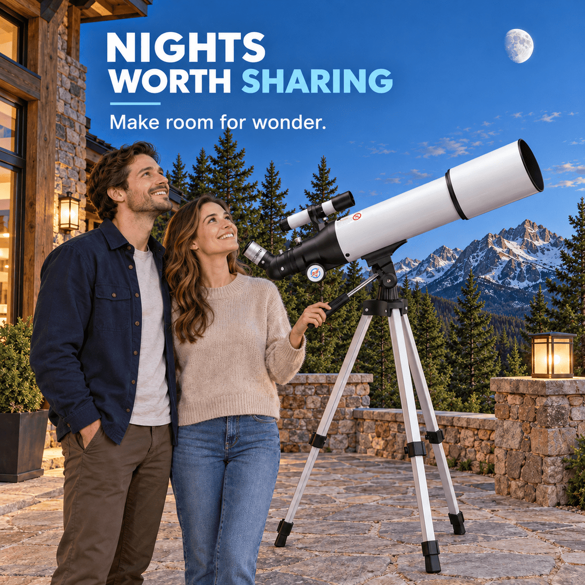 Redsmile Telescope for Adults and Kids, 80mm Aperture 500mm Refractor Telescope for Beginners, High Powered 20x to 50x Astronomy Optics, AZ Mount Tripod, Portable for Moon, Stargazing, Birding, White