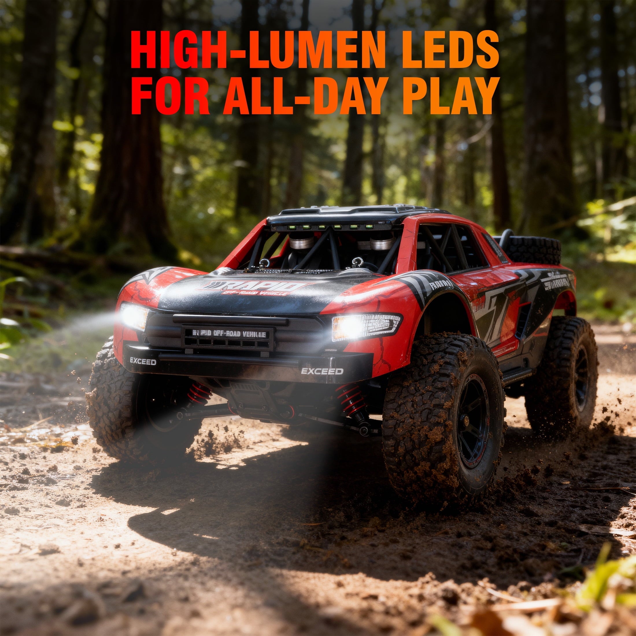 Redsmile 1:14 RC Cars for Adults, 43MPH Fast Remote Control Car with 2 Shells ,2 Extra Tires, 4WD Off-Road RC Truck, All Terrain RC Vehicle Toy Gifts for Boys,Kids
