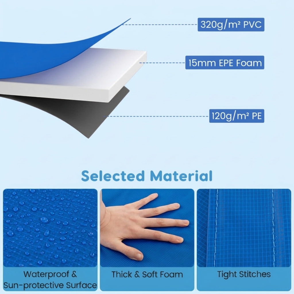 Redsmile 14 Feet Trampoline Pad Replacement Safety Pad with Fixing Straps, Blue