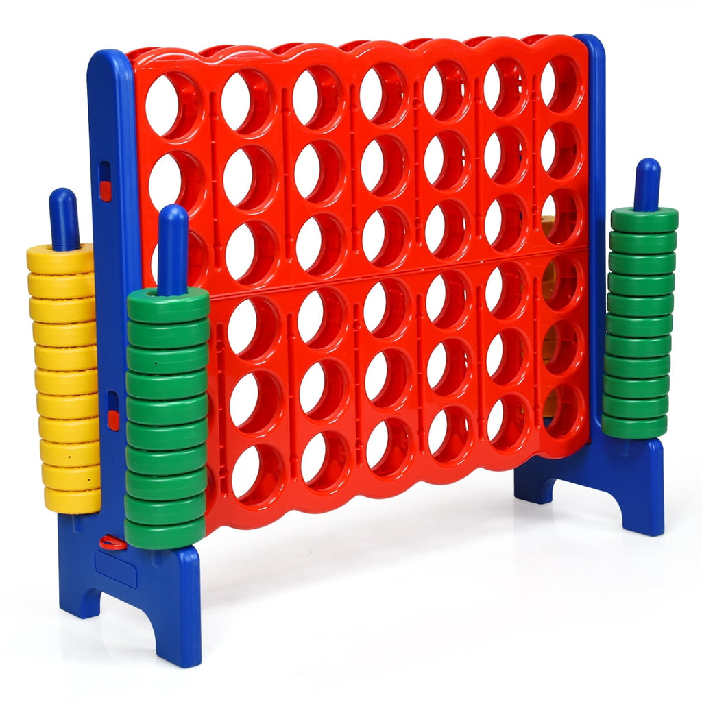 Redsmile Jumbo 4-to-Score Giant Game Set with 42 Jumbo Rings and Quick-Release Slider-Blue Blue - Outdoor Backyard Lawn Party Game for Kids Adults