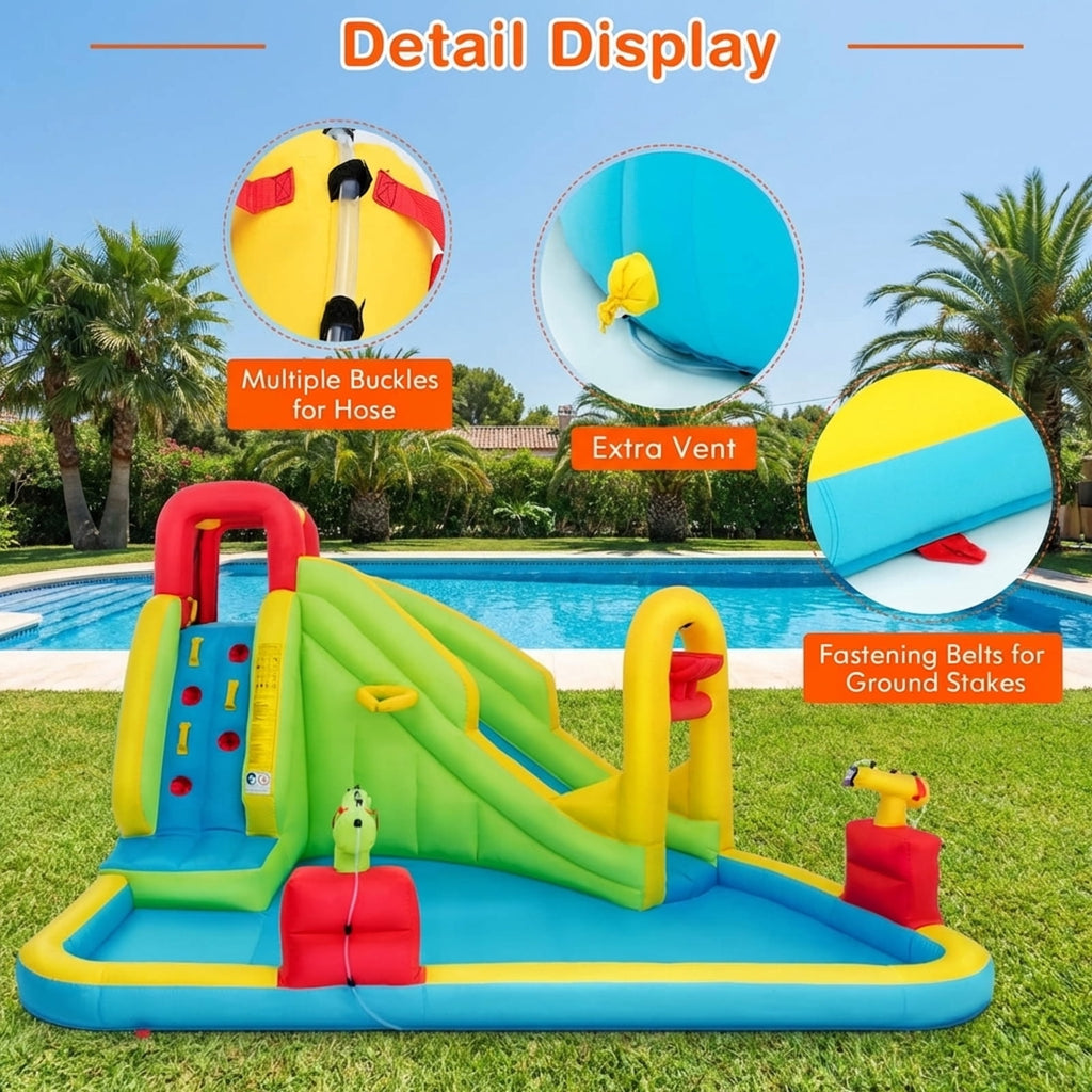 Redsmile Inflatable Splash Jump Slide Water Bounce without Blower - Multicolor - Kids Birthday Party