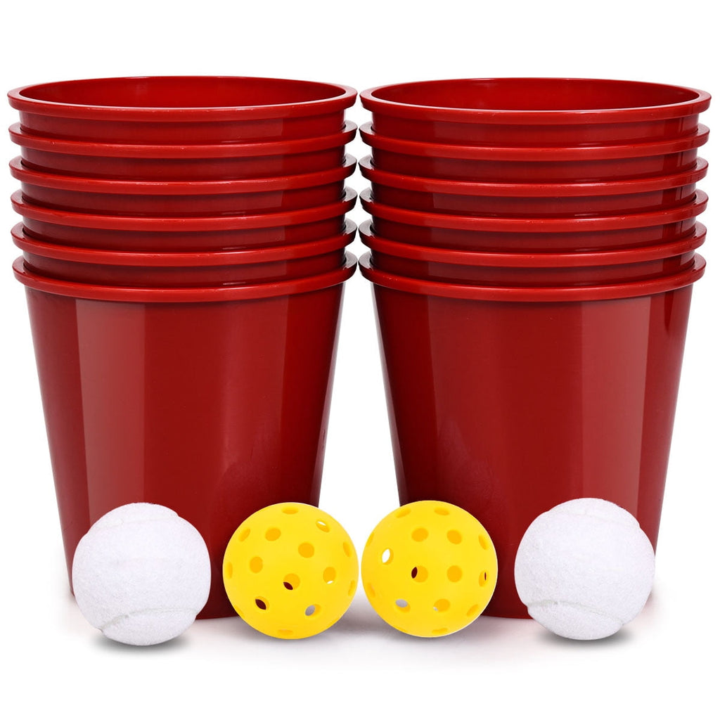 Redsmile Yard Pong Giant Pong Game Set with Carry Bag - Red - Outdoor Party Game - Backyard Entertainment