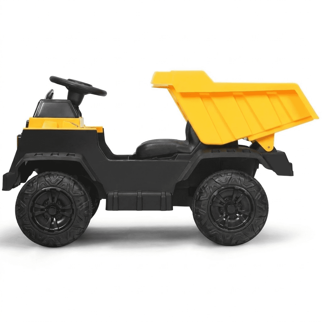 Redsmile 12V Battery Kids Ride On Dump Truck with Electric Bucket, Detachable Shovel, 2.4G Parental Remote Control, LED Lights, USB Music Toddler Toy, Yellow