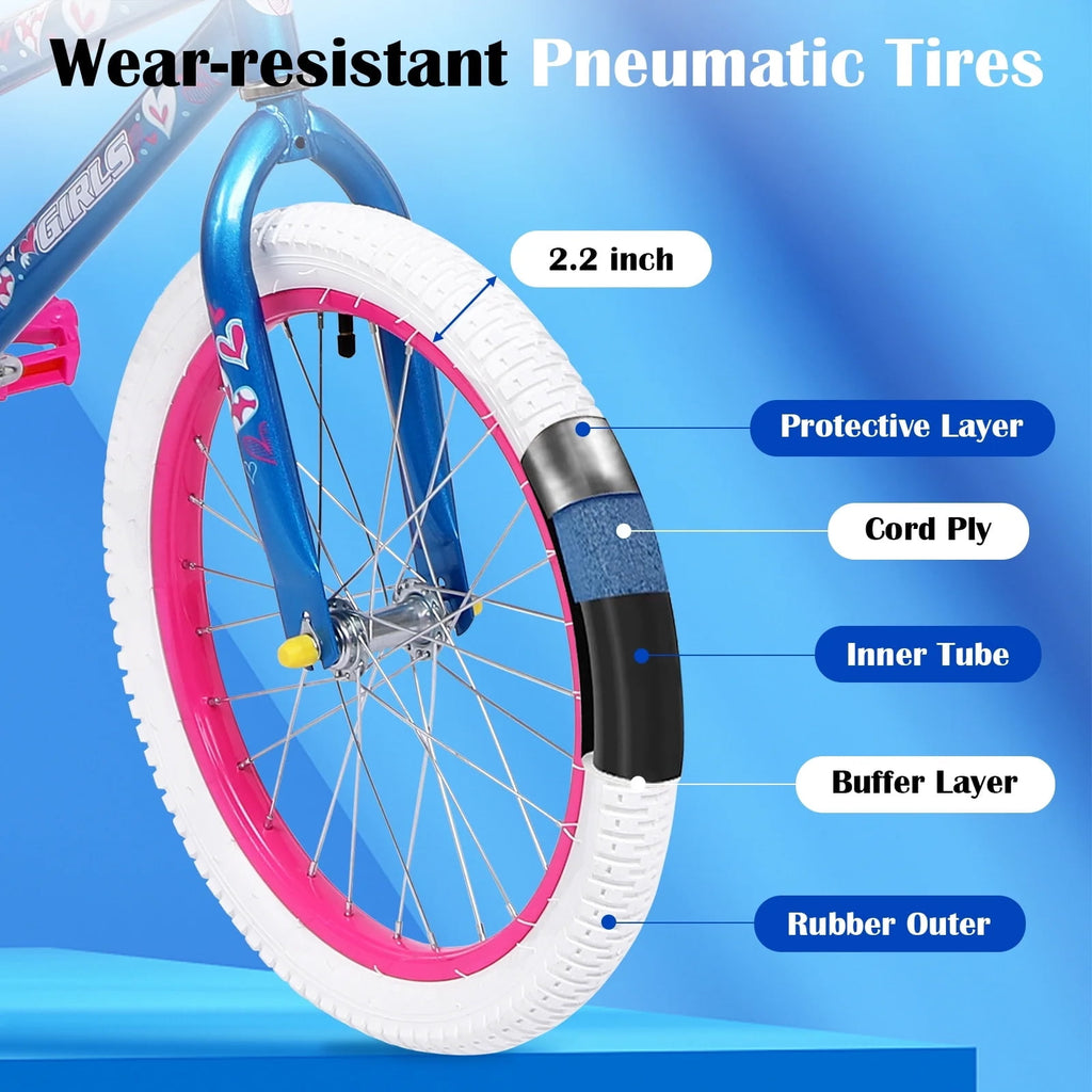 Redsmile 20 in. Kids Bike, Bicycle for Girls and Boys Ages 6-12 Years, Blue