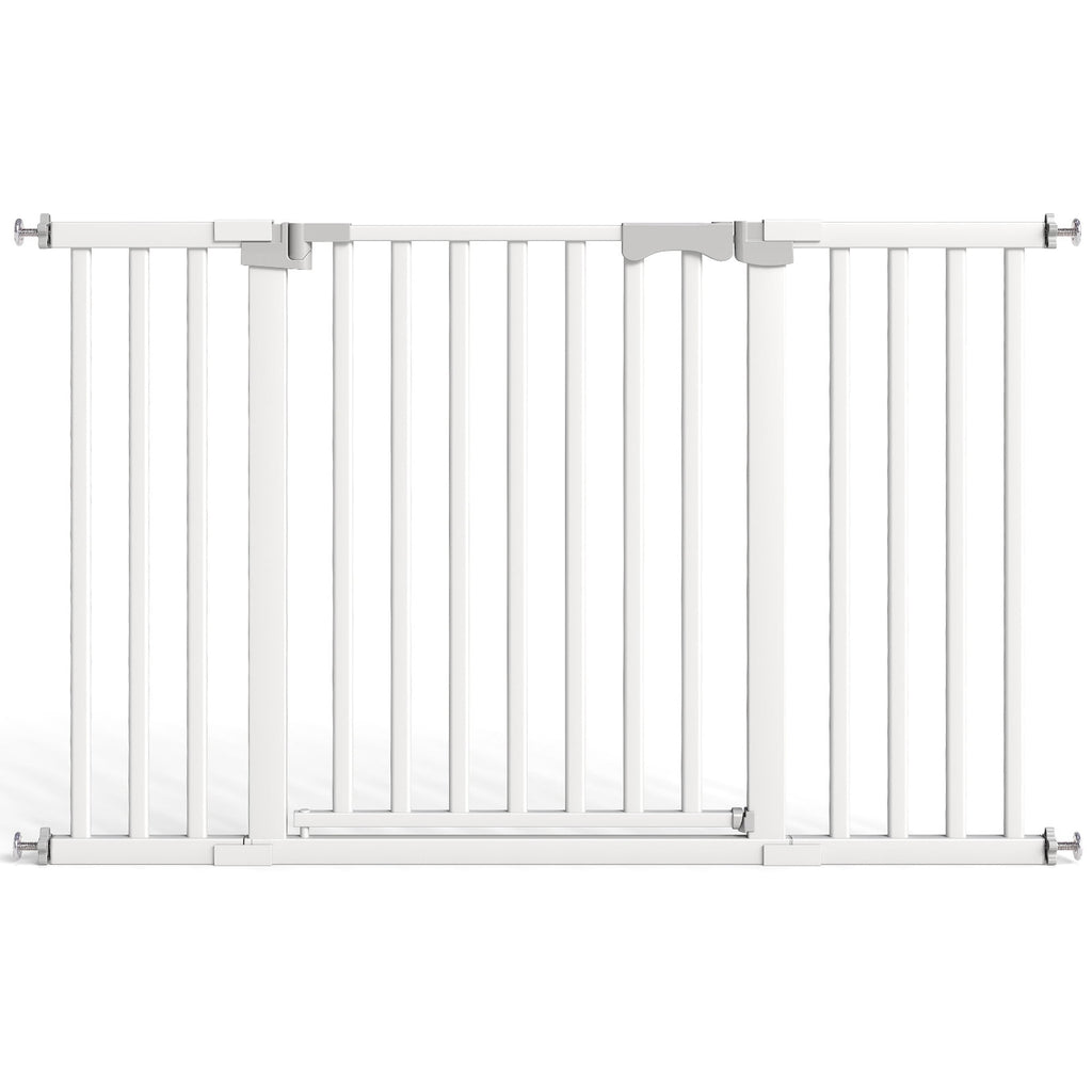 Redsmile 30in-50in Baby Gates for Doorway, Auto Close Pet Gate, Gifts for Mom, Easy Install Pressure Mounted Dog Door, White
