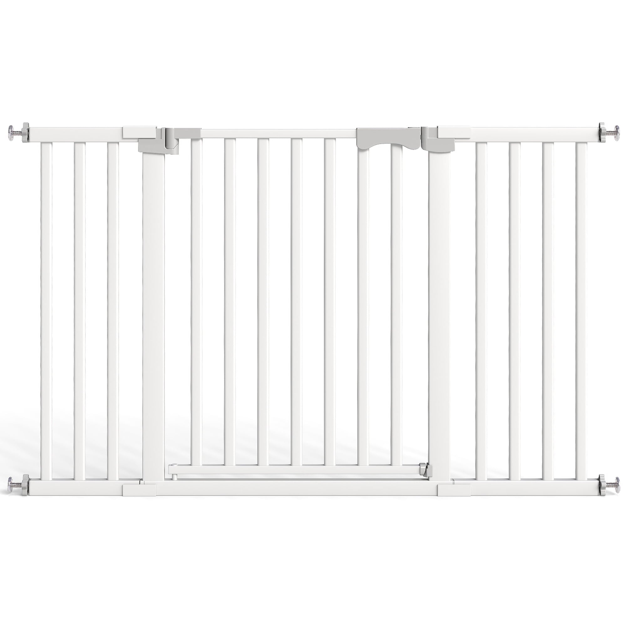 Redsmile 30in-50in Baby Gates for Doorway, Auto Close Pet Gate, Gifts for Mom, Easy Install Pressure Mounted Dog Door, White