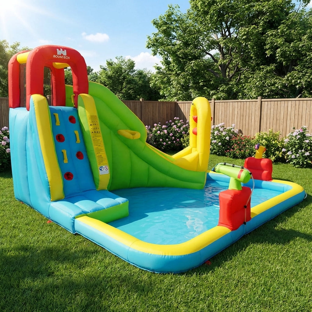 Redsmile Outdoor Inflatable Water Bounce House with 480W Blower - Multicolor - Kids Birthday Party - Backyard Fun