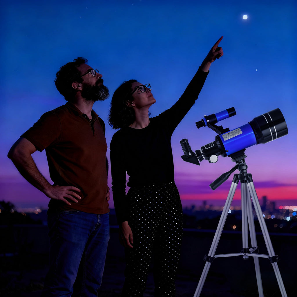 Redsmile Telescope for Kids Adults Beginners70mm Aperture 300mm Refractor Telescope with Tripod Phone Adapter and Barlow Lens20x to 150x Magnification for AstronomyBlue