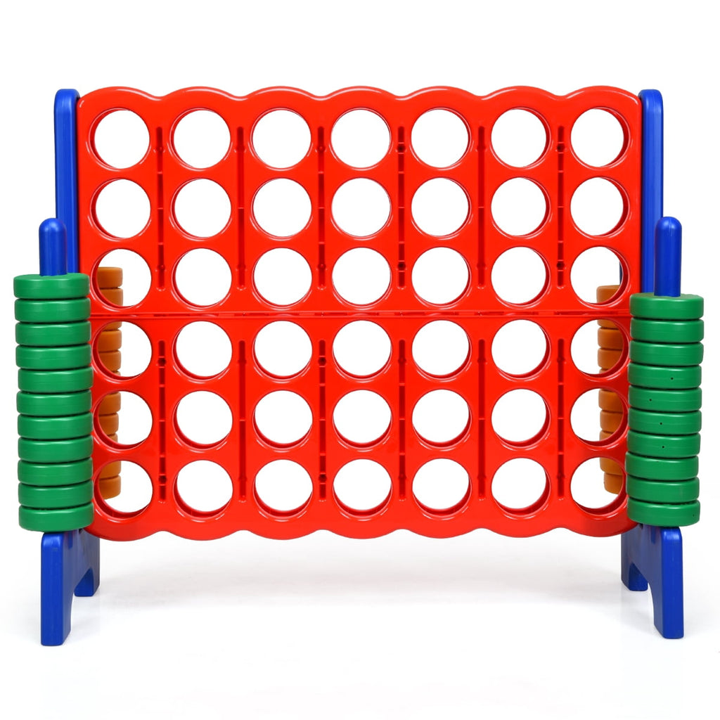 Redsmile Jumbo 4-to-Score Giant Game Set with 42 Jumbo Rings and Quick-Release Slider-Blue Blue - Outdoor Backyard Lawn Party Game for Kids Adults