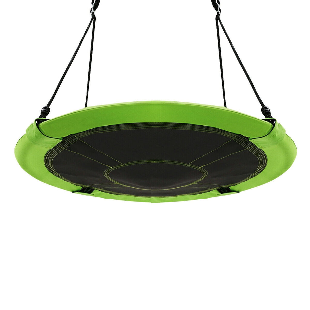 Redsmile 40 Inch Flying Saucer Tree Swing Indoor Outdoor Play Set with Adjustable Ropes 700 lbs Capacity for Kids Adults - Green