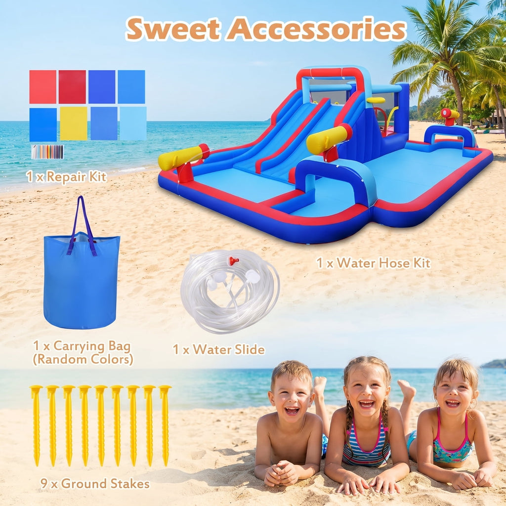 Redsmile Inflatable Water Slide Park for Kids Backyard Outdoor Fun, Multicolor
