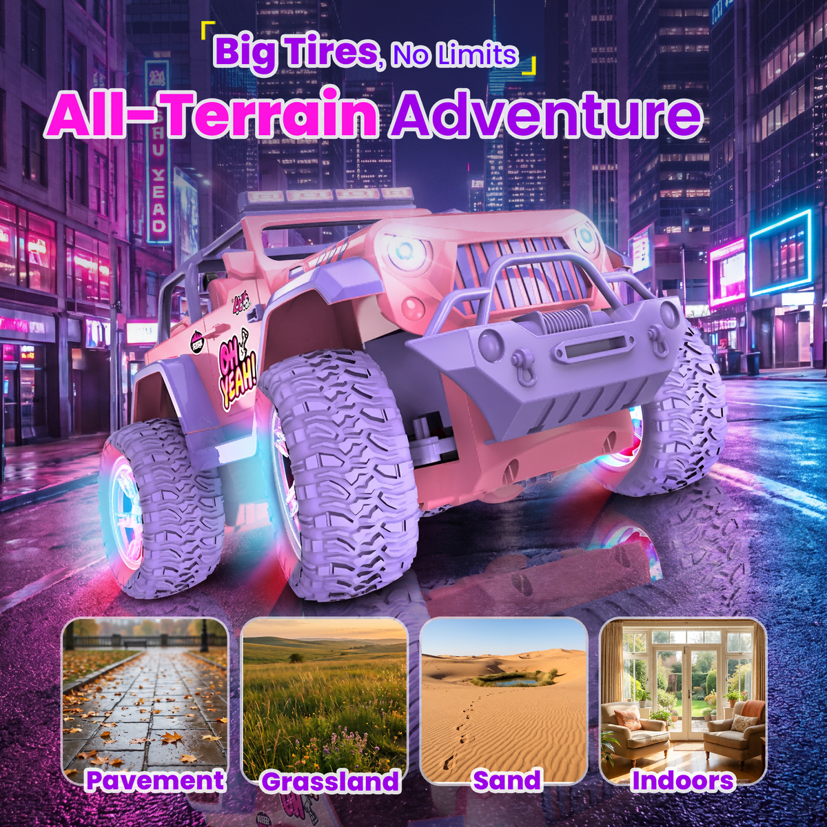 Redsmile 1:16 Remote Control Car,2.4Ghz Gesture Control RC Cars for Kids, All Terrain SUV Truck with Hand Watch Controller, Spray Mist, LED Lights Music,Gift for Boys Girls