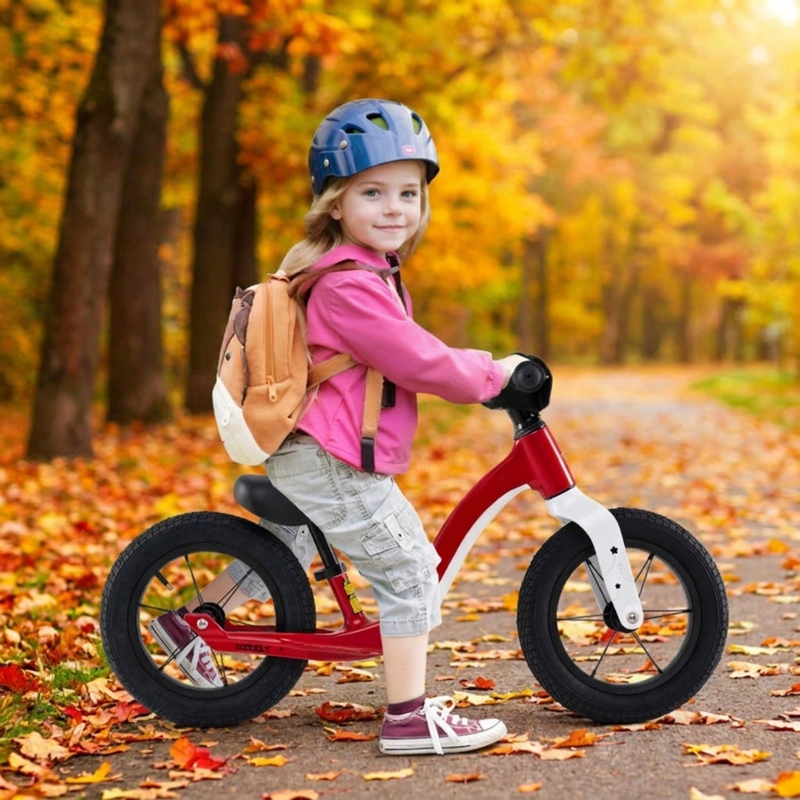 Redsmile 12 Inch Balance Bike for Toddlers, No Pedal Bike with Adjustable Seat and Handlebar, Lightweight Alloy Training Bike, Red