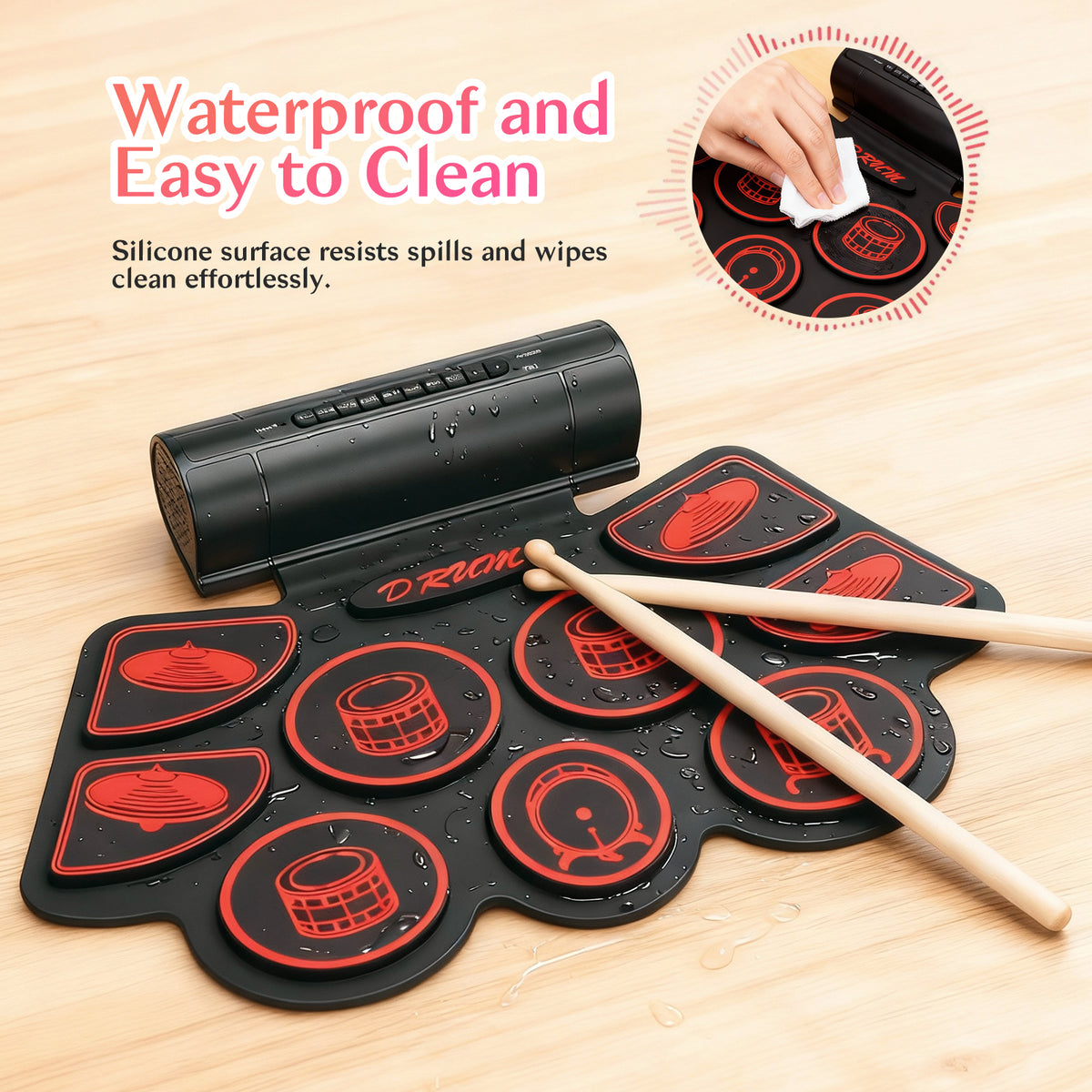 Redsmile Electronic Drum Set Kit with 9 Pads and Dual Speakers for Kids and Adults,Portable Practice Kit for Beginners