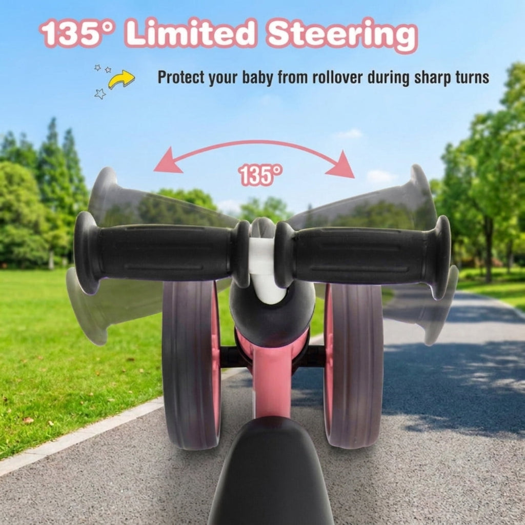 Redsmile Baby Balance Bike for 1-2 Year Olds, 4 Wheel No Pedal Toddler Training Bike, Lightweight First Balance Bike, Pink