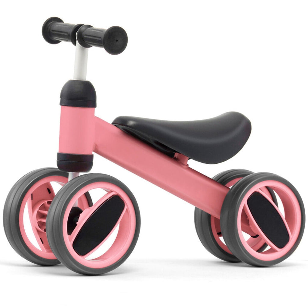 Redsmile Baby Balance Bike for 1-2 Year Olds, 4 Wheel No Pedal Toddler Training Bike, Lightweight First Balance Bike, Pink