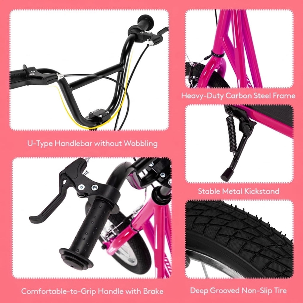 Redsmile Kids Scooter with 12 Inch Air Wheel, Height Adjustable Kick Scooter Holds 165 lb for Big Kids and Teens, Pink
